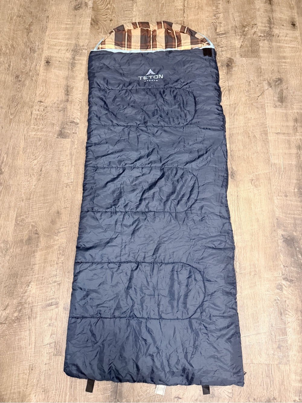 TETON Sports Celsius Junior 20°F Sleeping Bag Youth Blue Plaid 66”